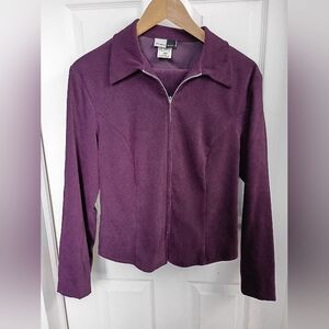 90s 2-Piece Purple Women's Zipup Jacket and Skirt